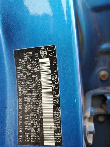 2T1KR32E17C633745 - 2007 TOYOTA COROLLA MA XR BLUE photo 12