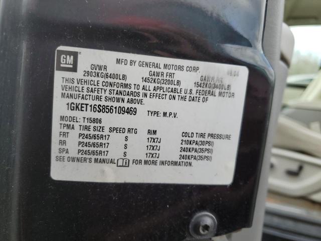 1GKET16S856109469 - 2005 GMC ENVOY XL BLACK photo 12