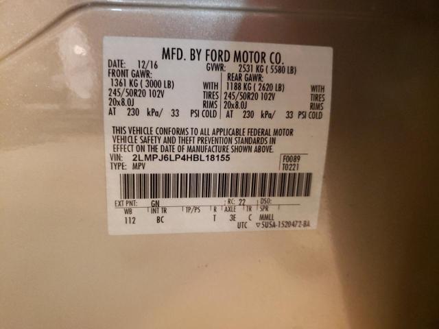 2LMPJ6LP4HBL18155 - 2017 LINCOLN MKX RESERVE CREAM photo 14