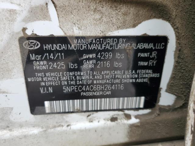 5NPEC4AC6BH264116 - 2011 HYUNDAI SONATA SE WHITE photo 12