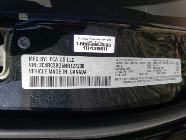 2C4RC3BG6NR127200 - 2022 CHRYSLER PACIFICA TOURING L BLACK photo 13