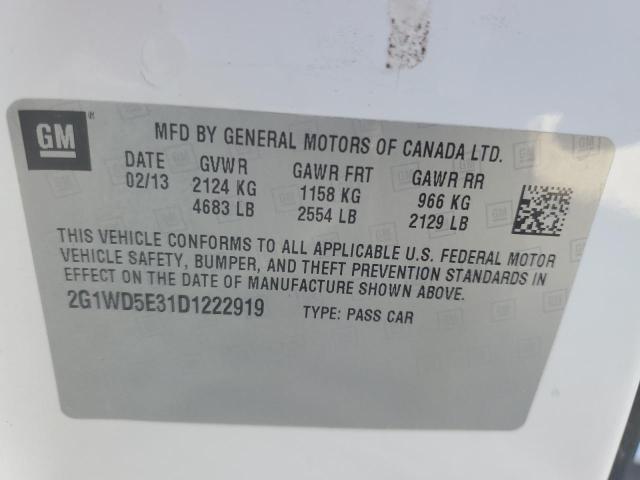 2G1WD5E31D1222919 - 2013 CHEVROLET IMPALA POLICE WHITE photo 12