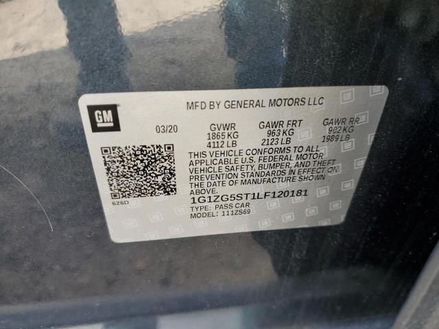 1G1ZG5ST1LF120181 - 2020 CHEVROLET MALIBU RS 绿色 照片 12