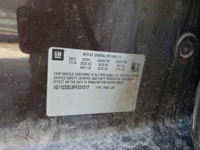 1G11C5SL8FF231517 - 2015 CHEVROLET MALIBU 1LT Qara foto 12