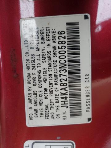 JH4KA8273NC005826 - 1992 ACURA LEGEND LS წითელი ფოტო 13