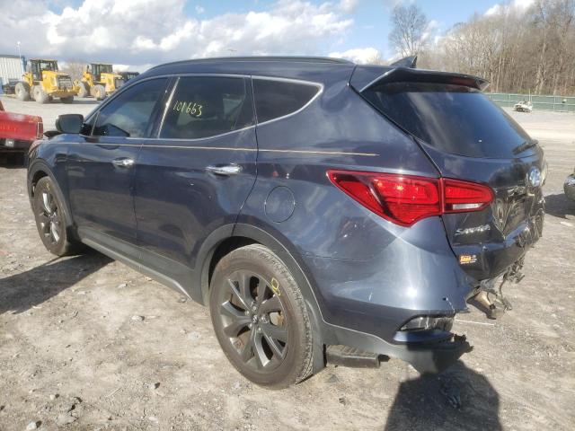 5XYZW4LA4HG486576 - 2017 HYUNDAI SANTA FE S BLUE photo 2