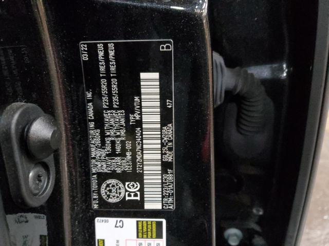 2T2YZMDA7NC340404 - 2022 LEXUS RX 350 F-SPORT BLACK photo 12