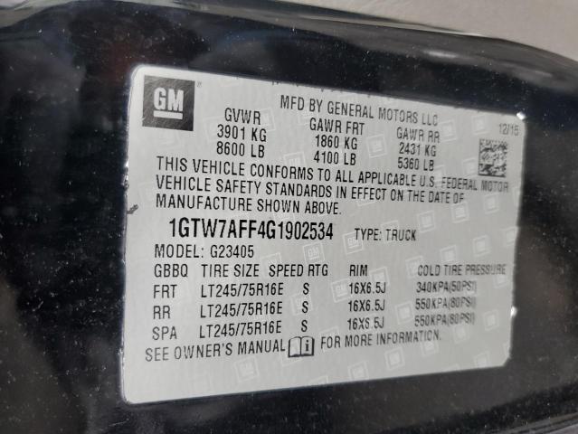 1GTW7AFF4G1902534 - 2016 GMC SAVANA G2500 BLACK photo 14