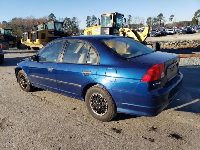 1HGES16445L012062 - 2005 HONDA CIVIC DX BLUE photo 2