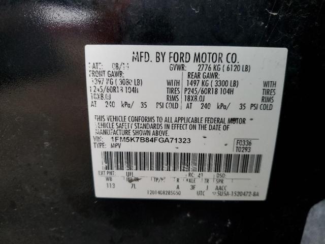 1FM5K7B84FGA71323 - 2015 FORD EXPLORER BLACK photo 13