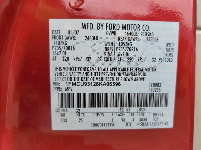 1FMCU93128KA06596 - 2008 FORD ESCAPE XLT RED photo 13