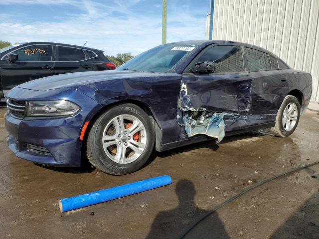 2C3CDXBG9FH752650 - 2015 DODGE CHARGER SE BLUE photo 1