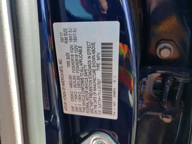 5J8TB4H76JL007827 - 2018 ACURA RDX ADVANCE BLUE photo 12