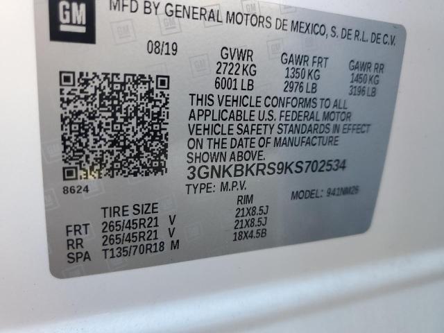 3GNKBKRS9KS702534 - 2019 CHEVROLET BLAZER PREMIER WHITE photo 14