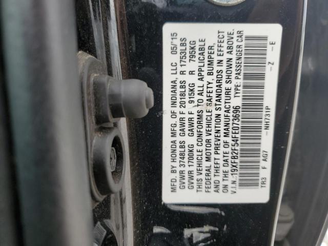 19XFB2F54FE073696 - 2015 HONDA CIVIC LX BLACK photo 12