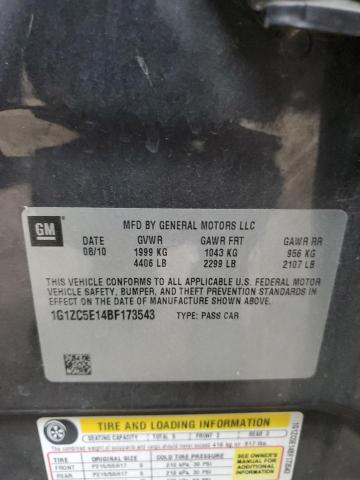 1G1ZC5E14BF173543 - 2011 CHEVROLET MALIBU 1LT Сұр фото 12
