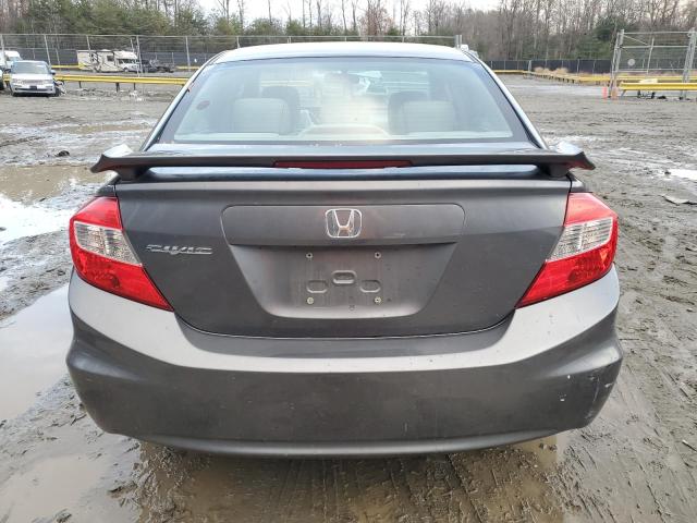 2HGFB2F93CH575393 - 2012 HONDA CIVIC EXL ნაცრისფერი ფოტო 6