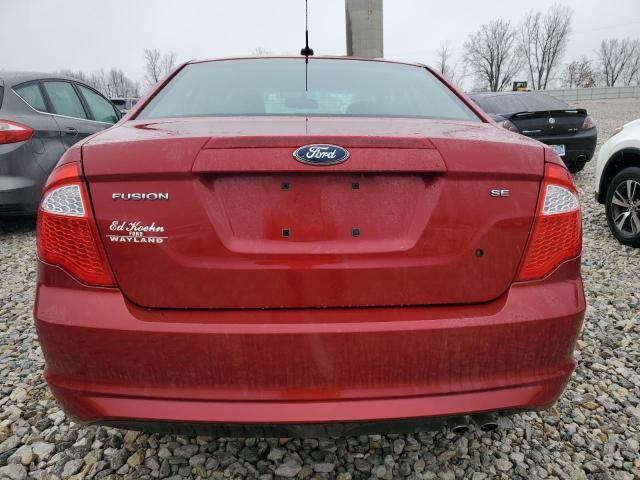 3FAHP0HA2AR260175 - 2010 FORD FUSION SE RED photo 6