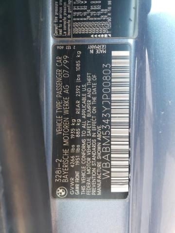 WBABM5343YJP00803 - 2000 BMW 328 CI TURQUOISE photo 12