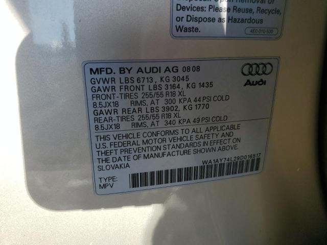 WA1AY74L29D016517 - 2009 AUDI Q7 3.6 QUATTRO GOLD photo 12