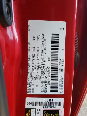 5TFEY5F14MX298738 - 2021 TOYOTA TUNDRA CREWMAX SR5 RED photo 12