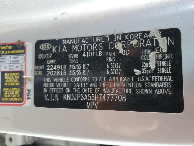 KNDJP3A56H7477708 - 2017 KIA SOUL + SILVER photo 12