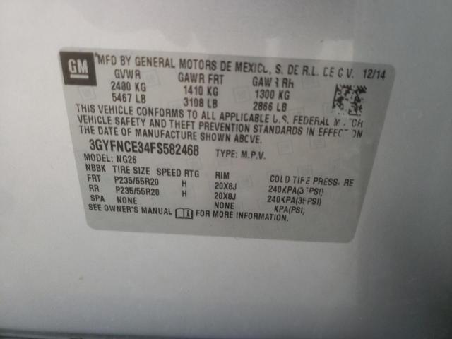 3GYFNCE34FS582468 - 2015 CADILLAC SRX PERFORMANCE COLLECTION Argent photo 13