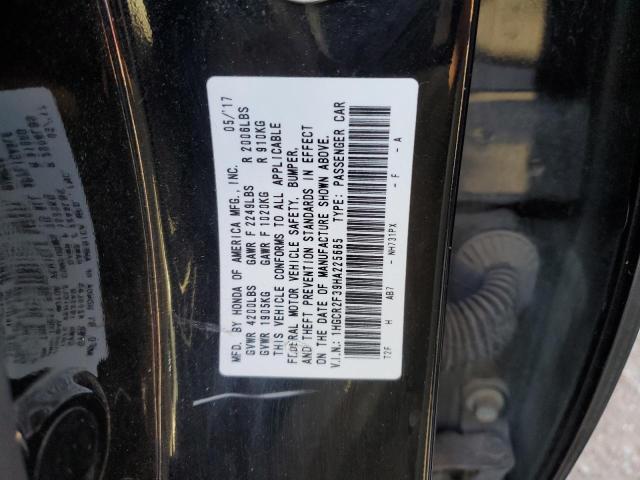 1HGCR2F39HA225685 - 2017 HONDA ACCORD LX BLACK photo 12