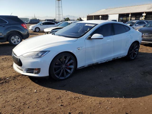 5YJSA1E41FF111982 - 2015 TESLA MODEL S თეთრი ფოტო 1