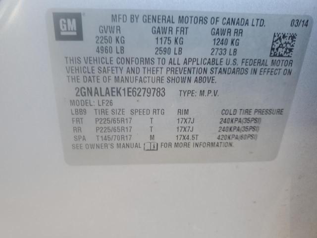 2GNALAEK1E6279783 - 2014 CHEVROLET EQUINOX LS SILVER photo 13