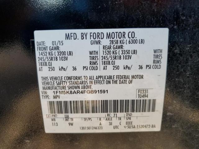 1FM5K8AR4FGB91591 - 2015 FORD EXPLORER POLICE INTERCEPTOR Zweifarbig Foto 13