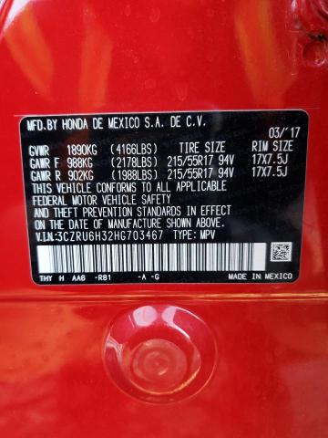 3CZRU6H32HG703467 - 2017 HONDA HR-V LX RED photo 13