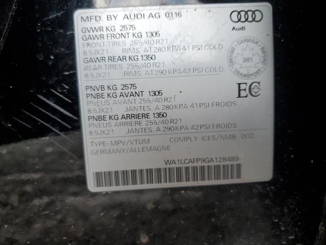 WA1LCAFP9GA128489 - 2016 AUDI SQ5 TECHNIK BLACK photo 14