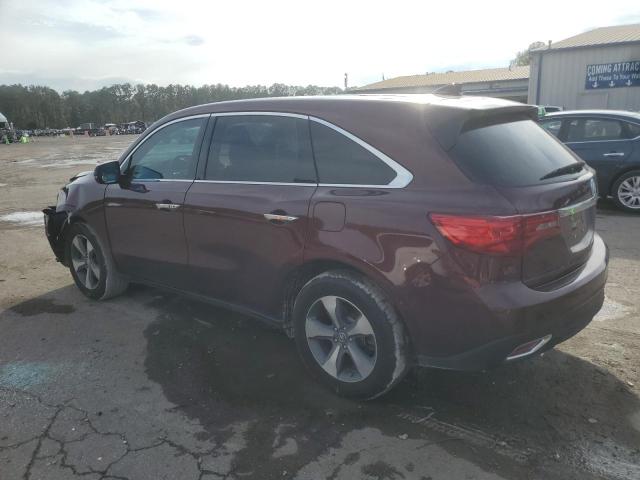 5FRYD3H29GB020448 - 2016 ACURA MDX MAROON photo 2