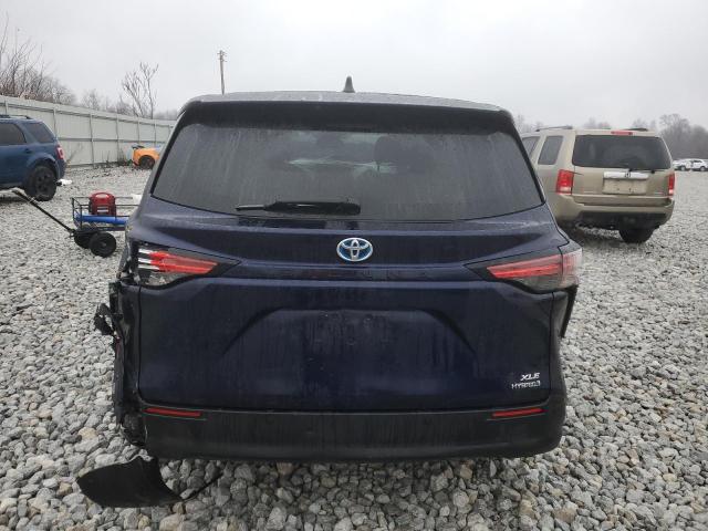 5TDYRKEC0MS013874 - 2021 TOYOTA SIENNA XLE BLUE photo 6