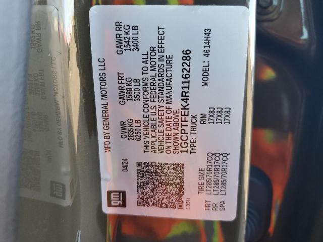 1GCPTFEK4R1162286 - 2024 CHEVROLET COLORADO ZR2 BROWN photo 12