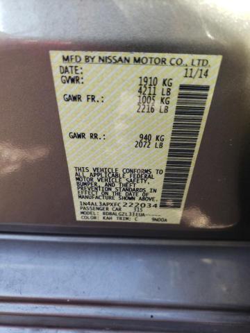 1N4AL3APXFC222034 - 2015 NISSAN ALTIMA 2.5 BROWN photo 12