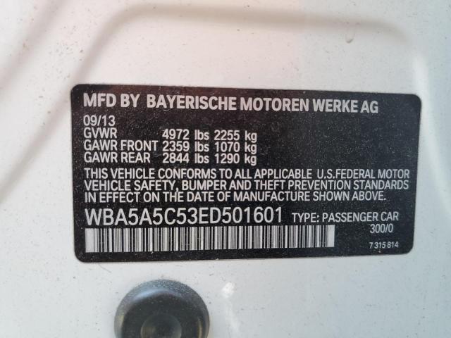 WBA5A5C53ED501601 - 2014 BMW 528 I WHITE photo 12