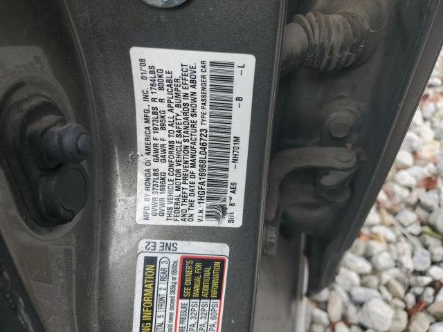 1HGFA16968L046723 - 2008 HONDA CIVIC EXL 灰色 照片 12