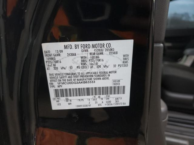 1FMCU0DG3AKB63333 - 2010 FORD ESCAPE XLT BLACK photo 13