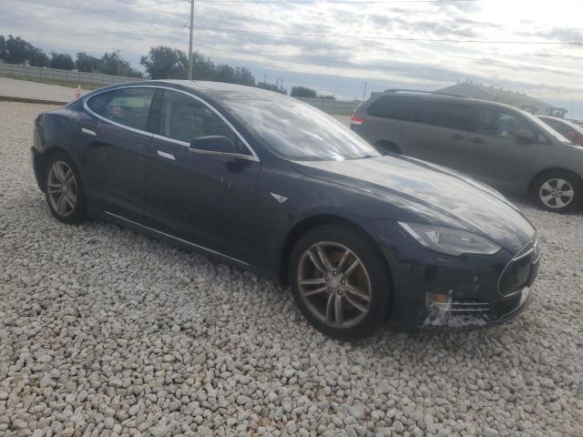 5YJSA1H19EFP48750 - 2014 TESLA MODEL S BLUE photo 4