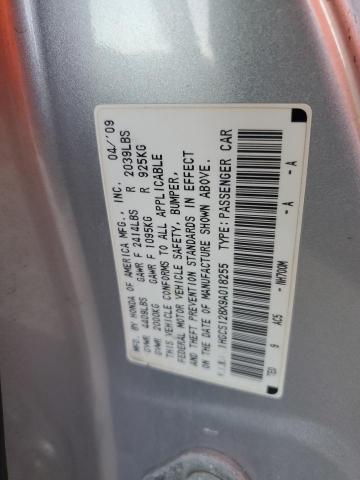 1HGCS128X9A018255 - 2009 HONDA ACCORD EXL SILVER photo 12