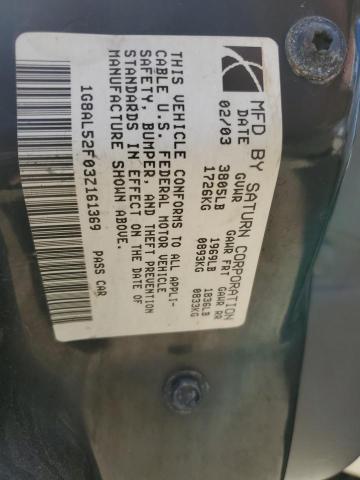 1G8AL52F03Z161369 - 2003 SATURN ION LEVEL 3 SILVER photo 12