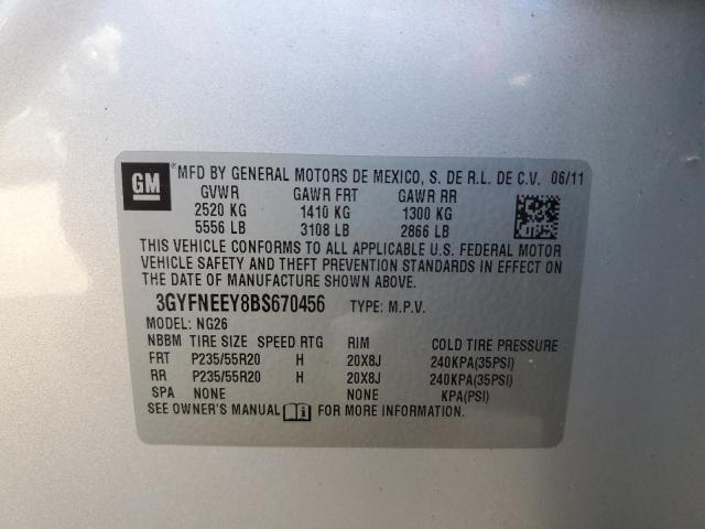 3GYFNEEY8BS670456 - 2011 CADILLAC SRX PERFORMANCE COLLECTION Argent photo 13
