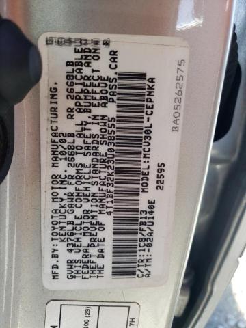 4T1BF32K23U038555 - 2003 TOYOTA CAMRY LE SILVER photo 13