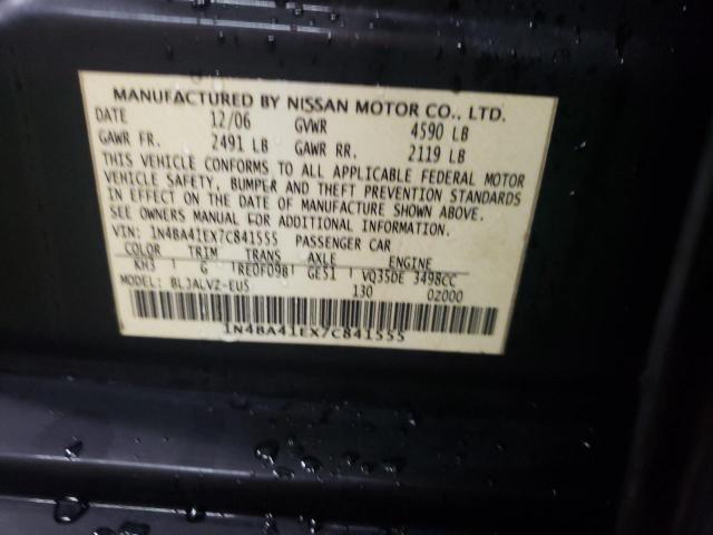 1N4BA41EX7C841555 - 2007 NISSAN MAXIMA SE BLACK photo 12