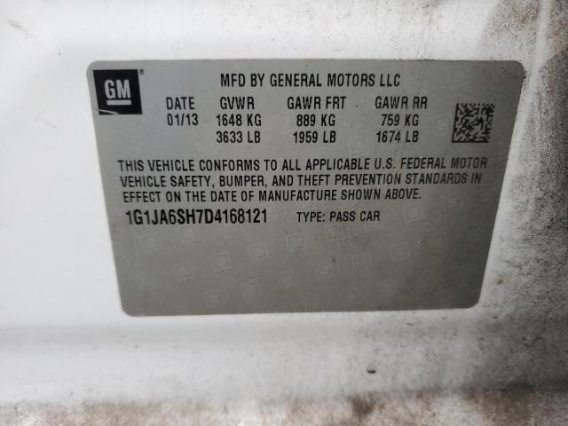 1G1JA6SH7D4168121 - 2013 CHEVROLET SONIC LS 白色 照片 12