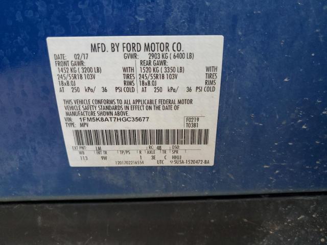 1FM5K8AT7HGC35677 - 2017 FORD EXPLORER POLICE INTERCEPTOR BLUE photo 13