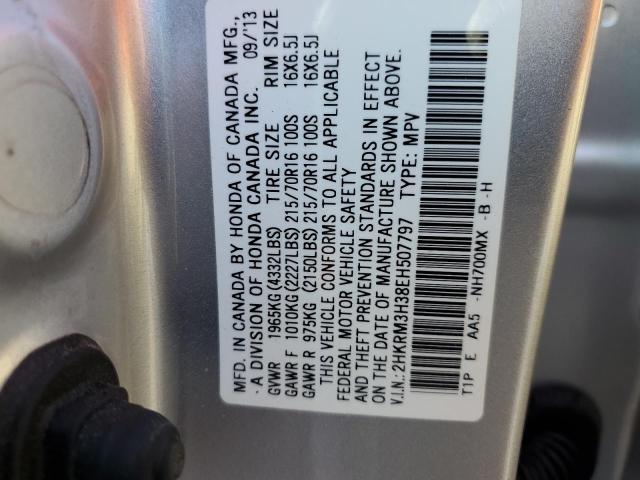 2HKRM3H38EH507797 - 2014 HONDA CR-V LX SILVER photo 12