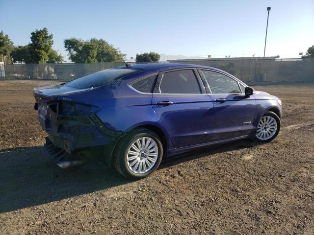 3FA6P0LU9ER347540 - 2014 FORD FUSION SE HYBRID BLUE photo 3